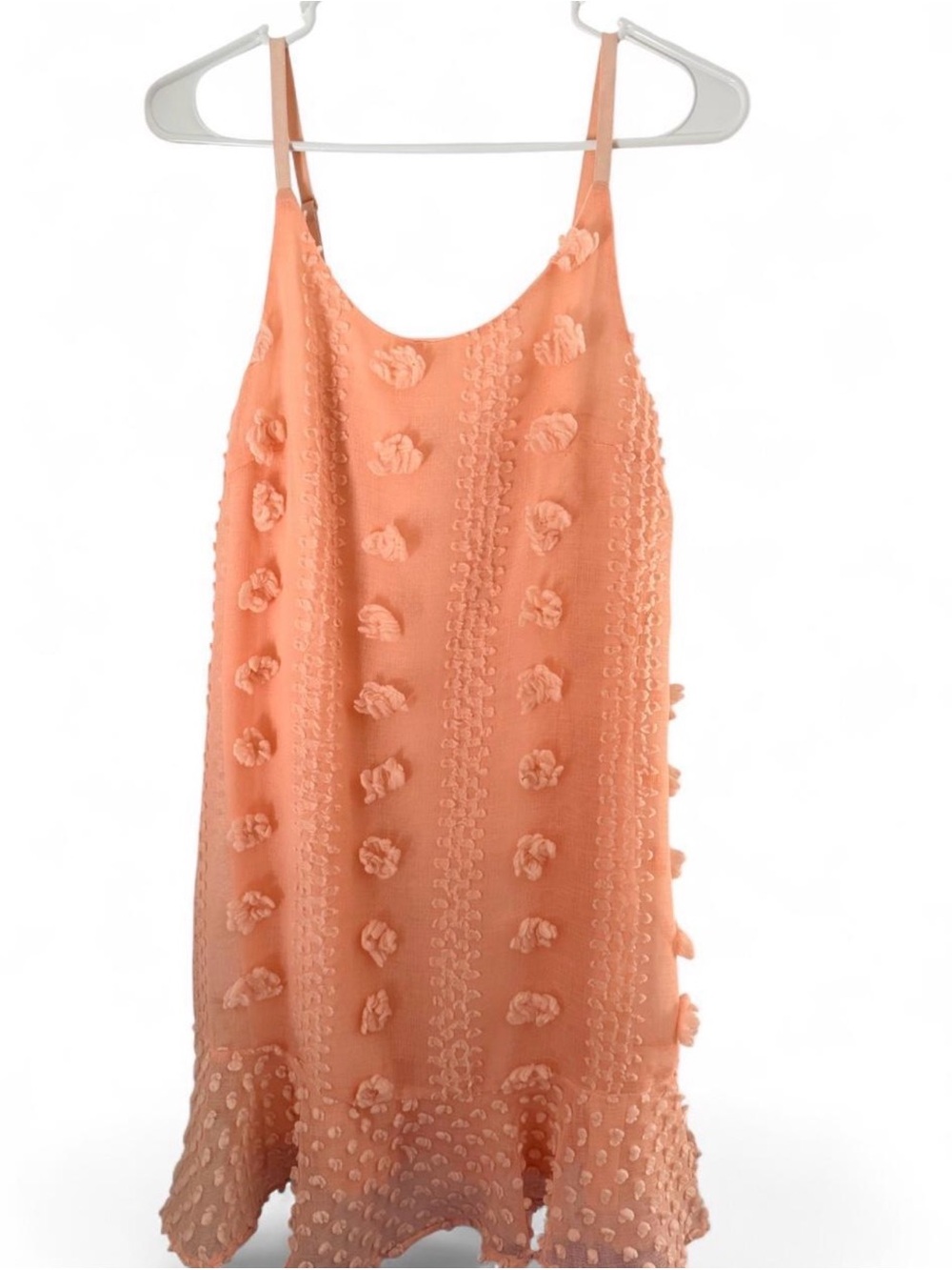 Women's Peach Pom-Pom Slip Dress